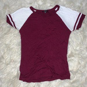 Ambiance maroon/white stripped shirt